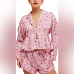 NWT FREE PEOPLE INTIMATELY BEAUTY SLEEP PJ SET BLUSHING COMBO